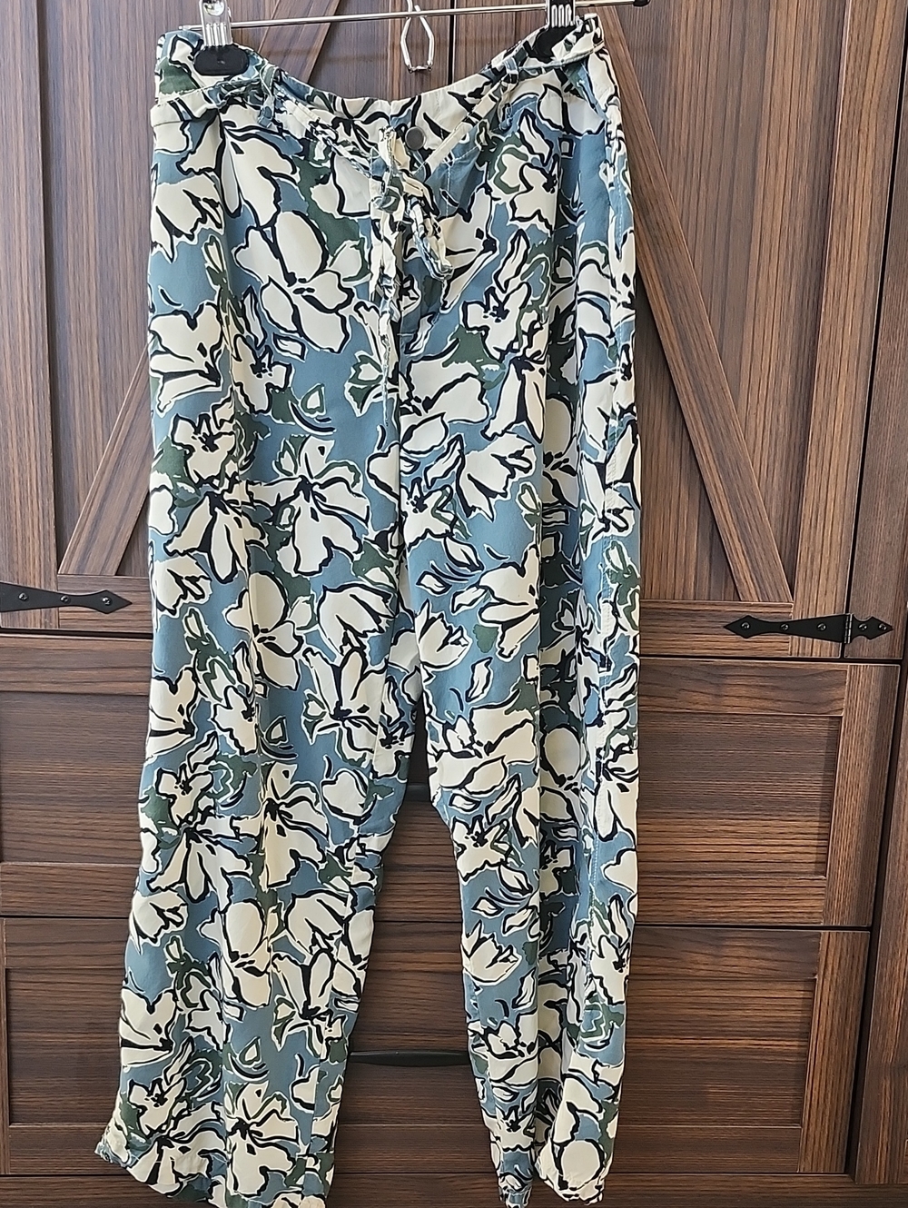 Banana Republic Blue Floral Drawstring Light Weight Pants